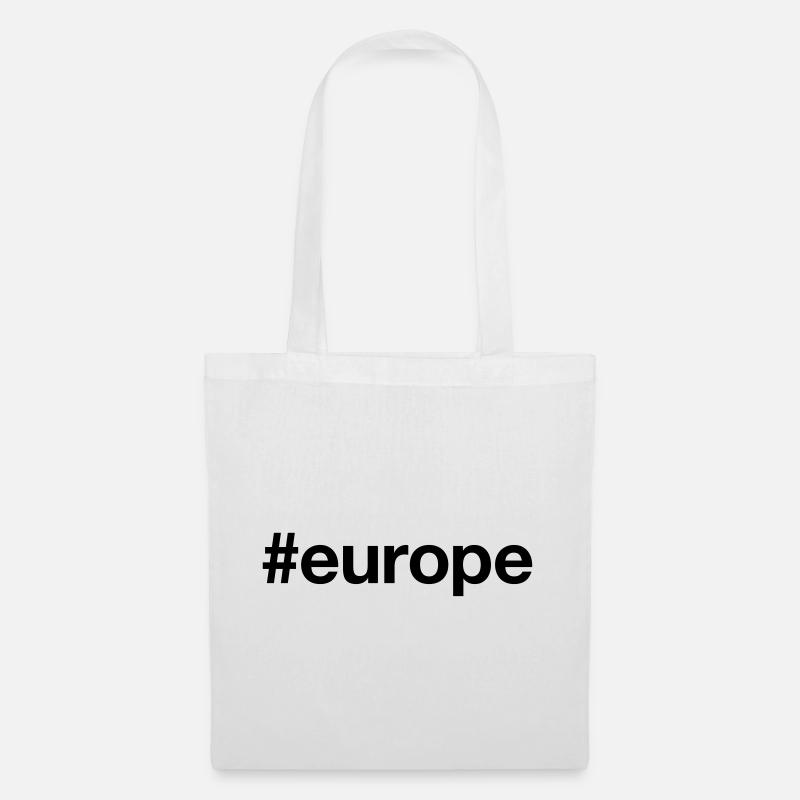 EUROPA Europe Hashtag - Stoffbeutel - Weiß