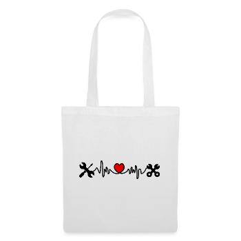 Tools with heart cardiogram - Tote Bag - white - Front