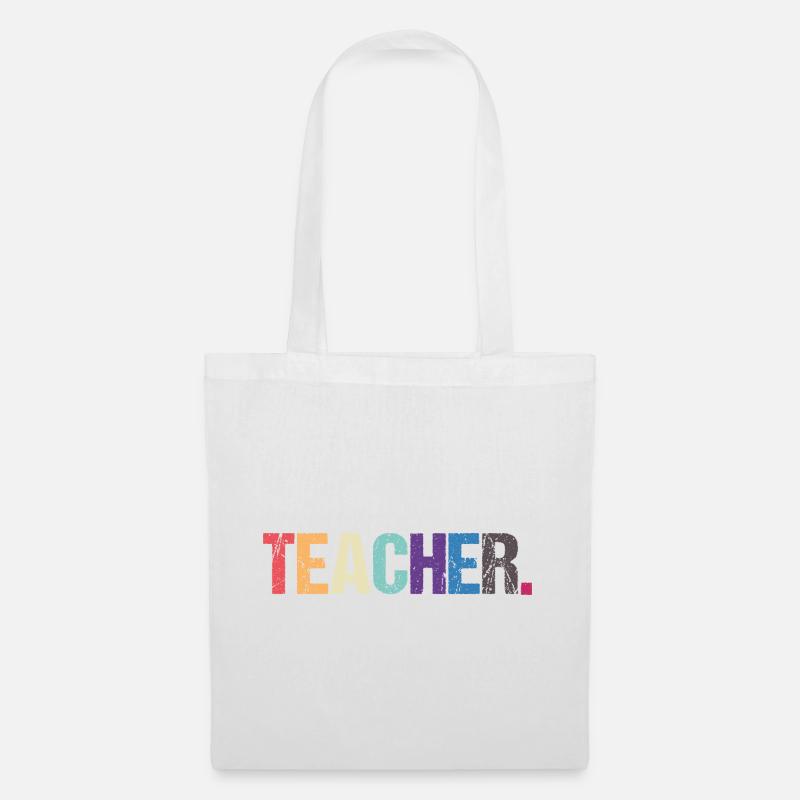 Conception colorée de TEACHER - Sac en tissu - blanc