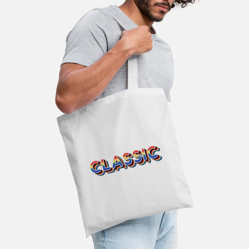 Klassischer Regenbogen-Retro-Text Stoffbeutel
