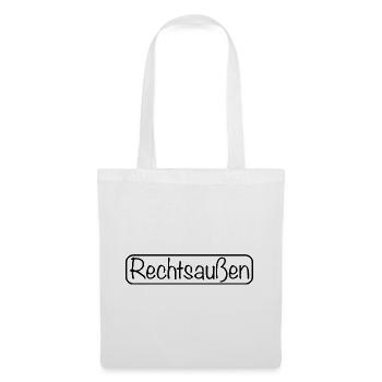 Rechtsaußen Schriftzug (Schwarz) - Stoffbeutel - Weiß - Vorne