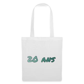 20. 20. JAHRESTAG. 20-JÄHRIGES JUBILÄUM. 20 JAHRE. - Stoffbeutel - Weiß - Vorne