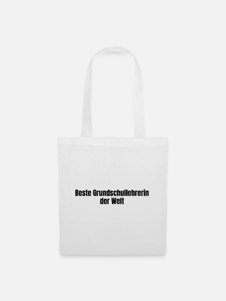Beste Grundschullehrerin der Welt Geschenk - Stoffbeutel - Weiß
