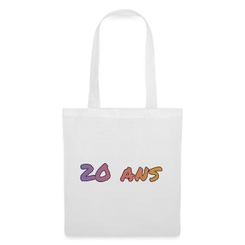 20. 20. JAHRESTAG. 20-JÄHRIGES JUBILÄUM. 20 JAHRE. - Stoffbeutel - Weiß - Vorne