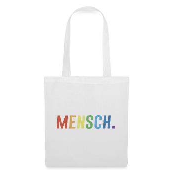  Mensch LGBT Regenbogen - Stoffbeutel - Weiß - Vorne