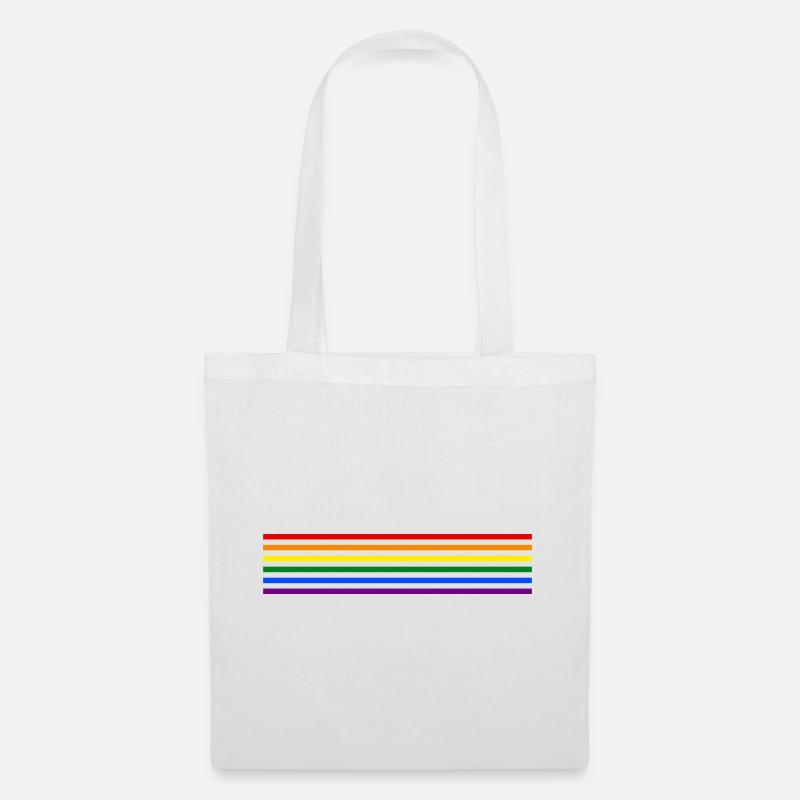 Rainbow Stripes - Tote Bag - white
