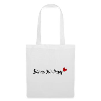 PAPY. BONNE FÊTE PAPA. PAPA. FÊTE DES PÈRES. FÊTE - Sac en tissu - blanc - Devant