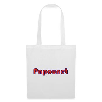 PAPOUNET. BONNE FÊTE PAPA. PAPA. FÊTE DES PÈRES - Sac en tissu - blanc - Devant