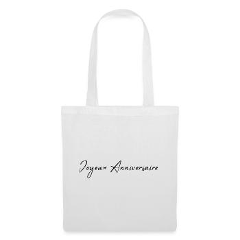 JOYEUX ANNIVERSAIRE. HAPPY BIRTHDAY. ANNIVERSAIRE. - Sac en tissu - blanc - Devant
