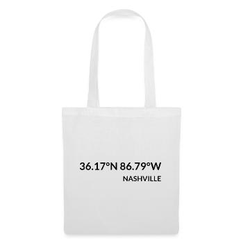 Nashville, Tennessee, États-Unis Coordonnées - Sac en tissu - blanc - Devant