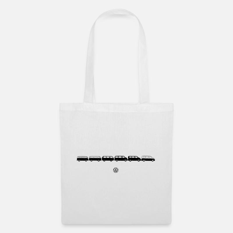 Volkswagen VW Camper Evolution con logo en negro - Bolsa de tela - blanco