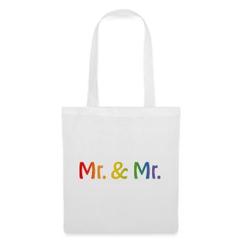 Rainbow Mr and Mr 1 LGBT lgbtqi queer gay - Sac en tissu - blanc - Devant