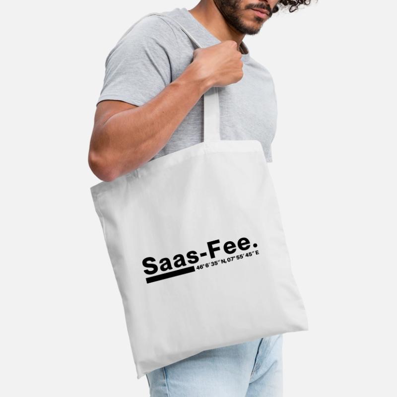 Saas-Fee coordinates Valais Switzerland Tote Bag