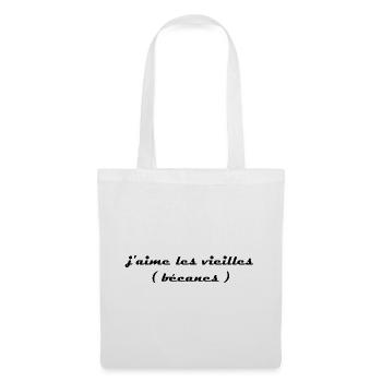 j aime les vieilles bécanes noir - Sac en tissu - blanc - Devant