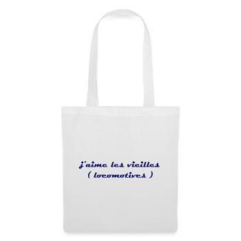 j aime les vieilles locomotives bleu - Sac en tissu - blanc - Devant