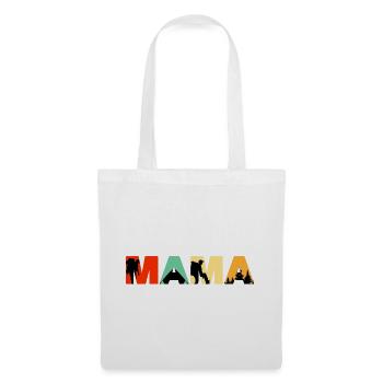 Mama Camping Retro Sunset Hiking Silhouette - Stoffbeutel - Weiß - Vorne