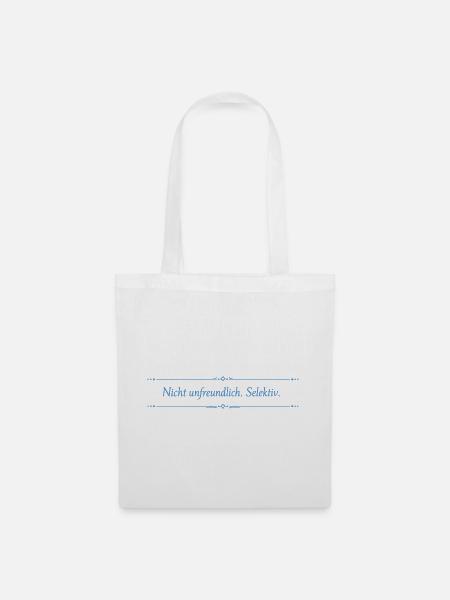 Nicht unfreundlich Selektiv Typo-Print - Stoffbeutel - Weiß