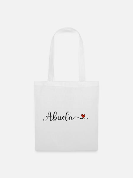 Abuela Herz Schriftzug - Stoffbeutel - Weiß