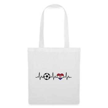 Croatie Football Heartbeat Croatie - Sac en tissu - blanc - Devant