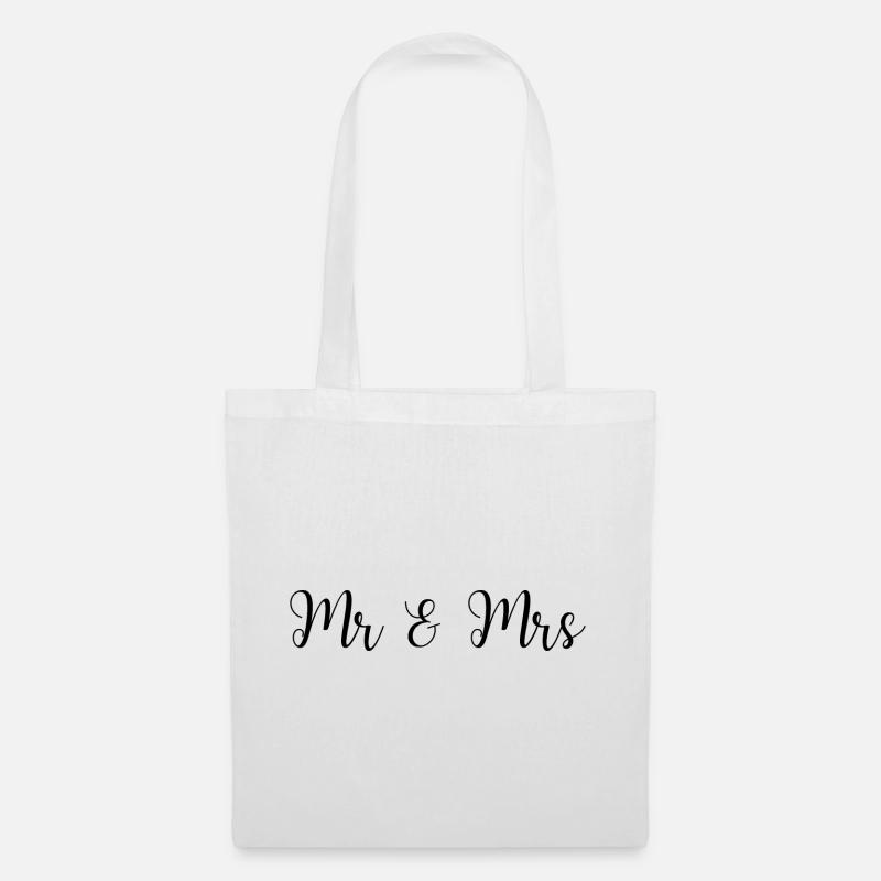 Mr & Mrs Hochzeit Design - Stoffbeutel - Weiß
