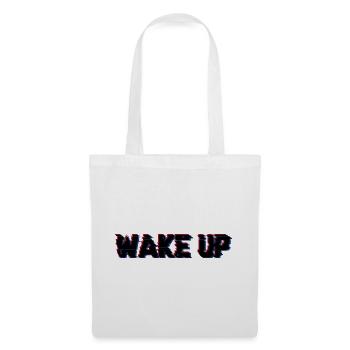 Wake up noir - Sac en tissu - blanc - Devant