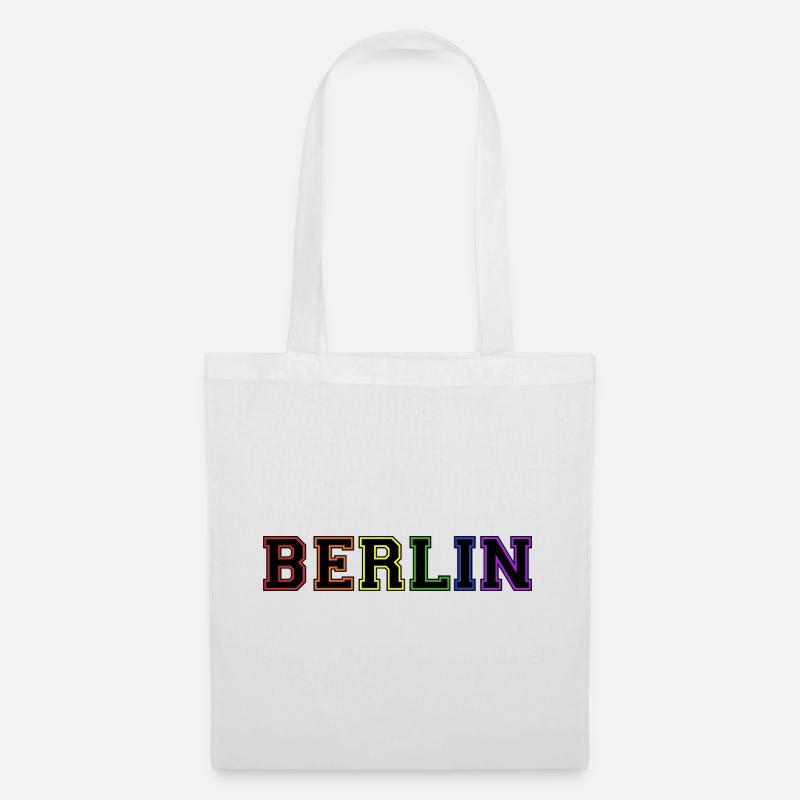 Berlin Varsity Rainbow - Stoffbeutel - Weiß