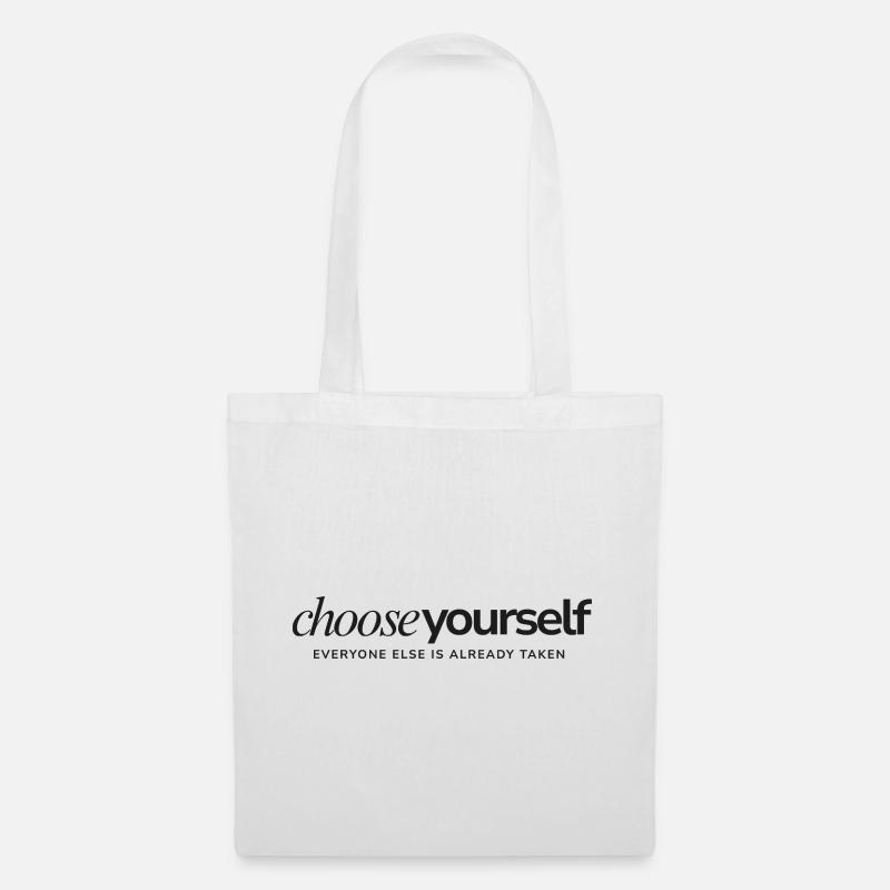 Choose Yourself – Minimalistisches Statement Shirt - Stoffbeutel - Weiß