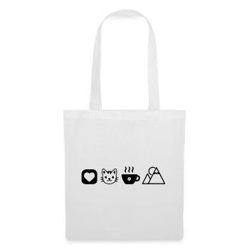 Simple Hobby Icons Cats Coffee Mountains Love - Tote Bag - white - Front