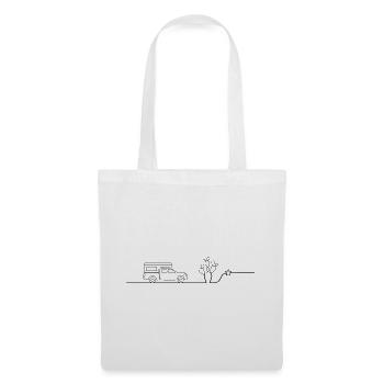 Van Camper Desert Cactus line art - Tote Bag - white - Front