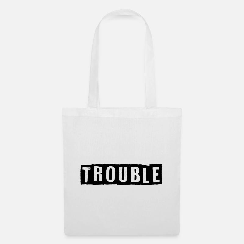 Trouble schwarz - Stoffbeutel - Weiß