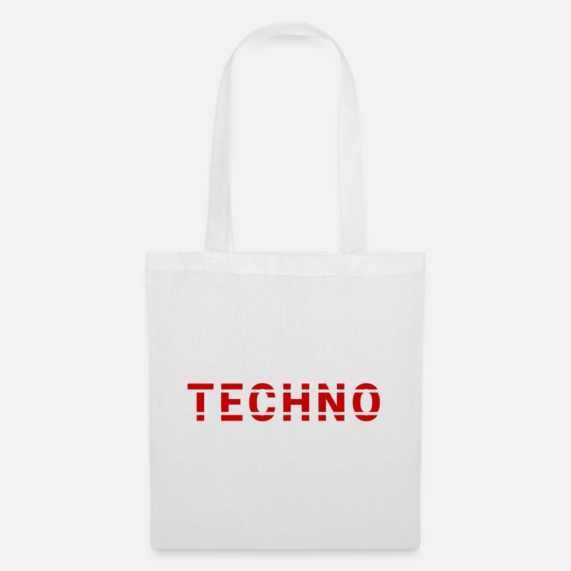 Design de lettrage techno pour ravers et électro - Sac en tissu - blanc
