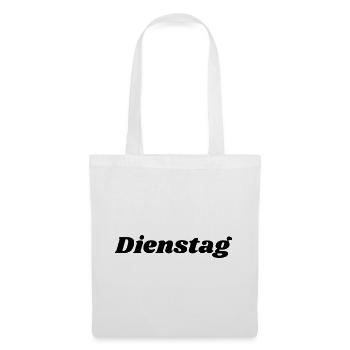 Dienstag Schriftzug - Stoffbeutel - Weiß - Vorne