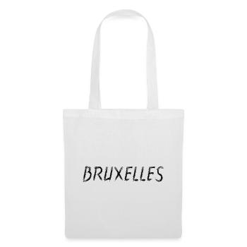 Bruxelles Belgium - Brush Stroke City Black - Sac en tissu - blanc - Devant