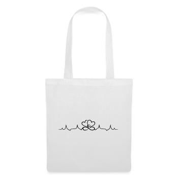 Heartbeat, deux coeurs à l'infini - Sac en tissu - blanc - Devant
