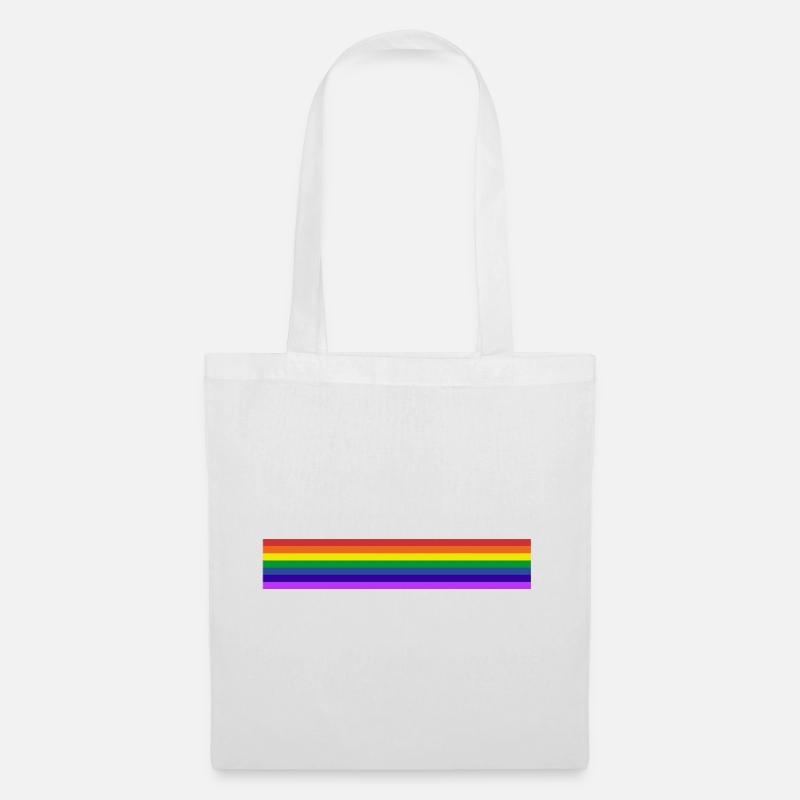 Regenbogenfahne - Stoffbeutel - Weiß