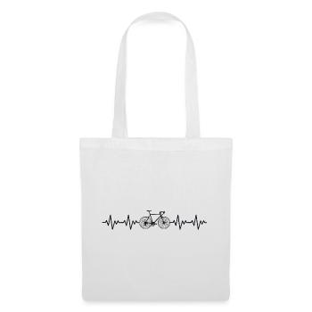 Bicycle Road Bike ECG Heartbeat Heart Rate - Tote Bag - white - Front