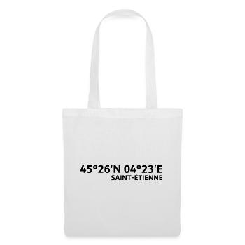 Coordonnées de Saint-Étienne - Sac en tissu - blanc - Devant