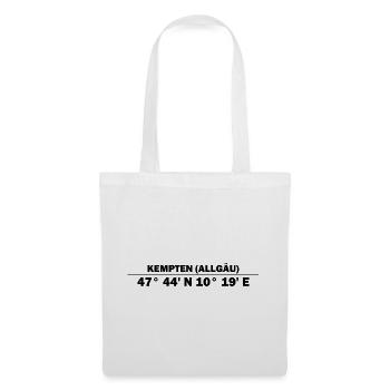 Coordonnées de Kempten (Allgäu) - Sac en tissu - blanc - Devant