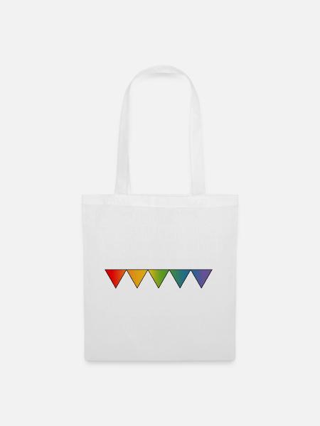 Regenbogen queer triangles - Stoffbeutel - Weiß