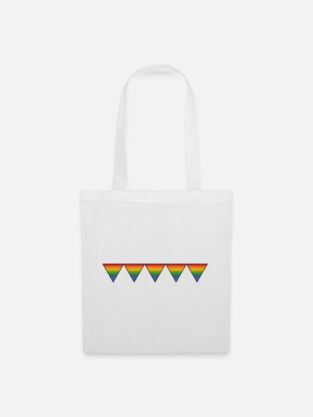 Regenbogen LGBTQIA triangles - Stoffbeutel - Weiß