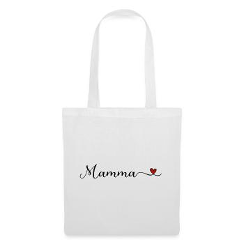 Mamma Herz Schriftzug - Stoffbeutel - Weiß - Vorne
