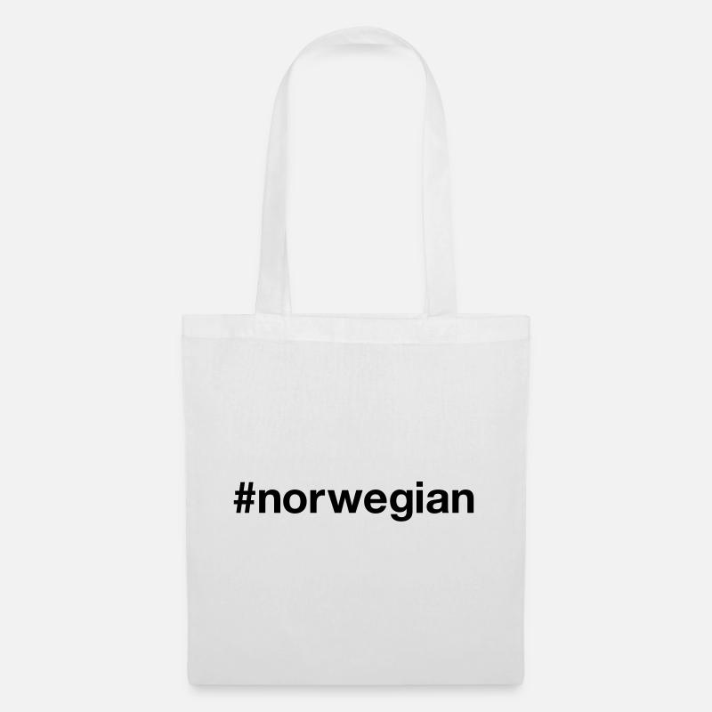 Norwegisch Hashtag Norwegen Norway Norge - Stoffbeutel - Weiß