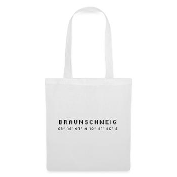 Braunschweig Koordinaten - Stoffbeutel - Weiß - Vorne