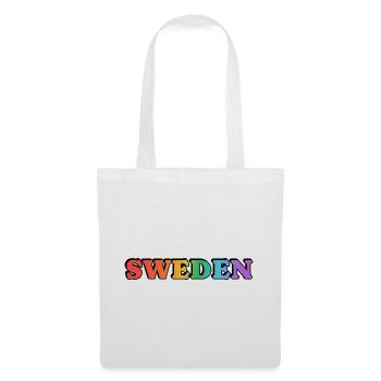 Gay Sweden Rainbow Typography - Tote Bag - white - Front