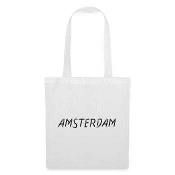 Amsterdam Brushstroke Script Black - Sac en tissu - blanc - Devant