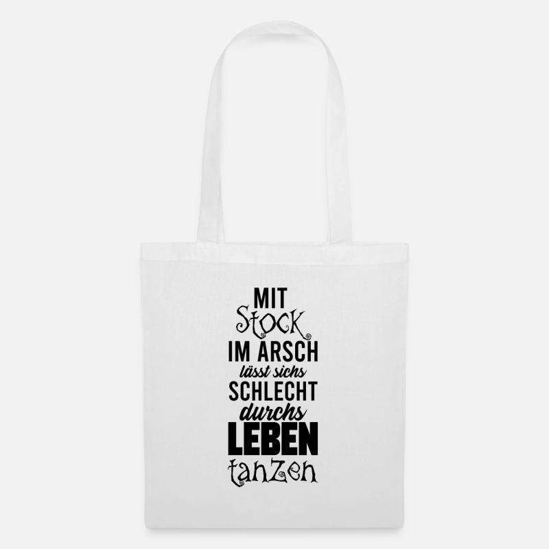 STOCK IM ARSCH, GESCHENK - Stoffbeutel - Weiß