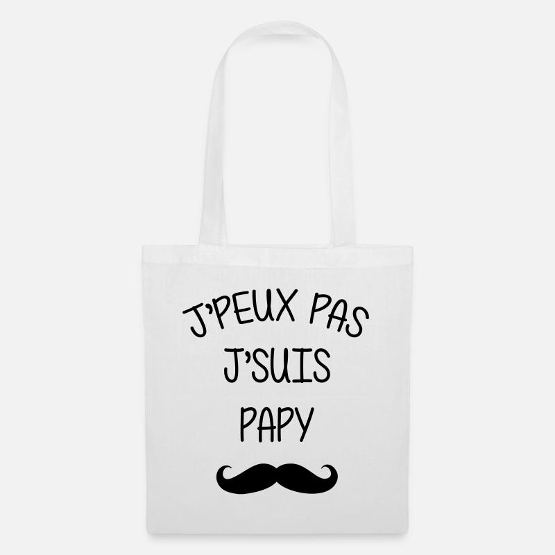Papy Papi Bébé Naissance Grand Père Amour - Sac en tissu - blanc