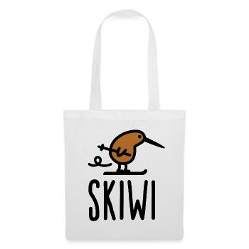 Skiwi funny kiwi New Zealand bird ski cartoon - Tote Bag - white - Front
