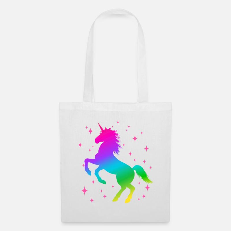 Einhorn Sterne - Stoffbeutel - Weiß