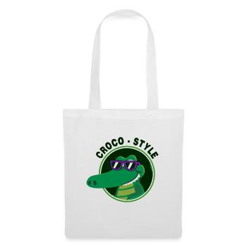 Crocodile élégant et cool - Sac en tissu - blanc - Devant